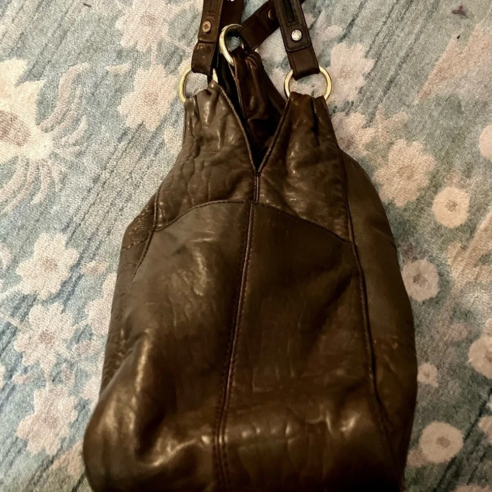 Calvin Klein Dark Brown Leather Tote - Picture 5 of 9